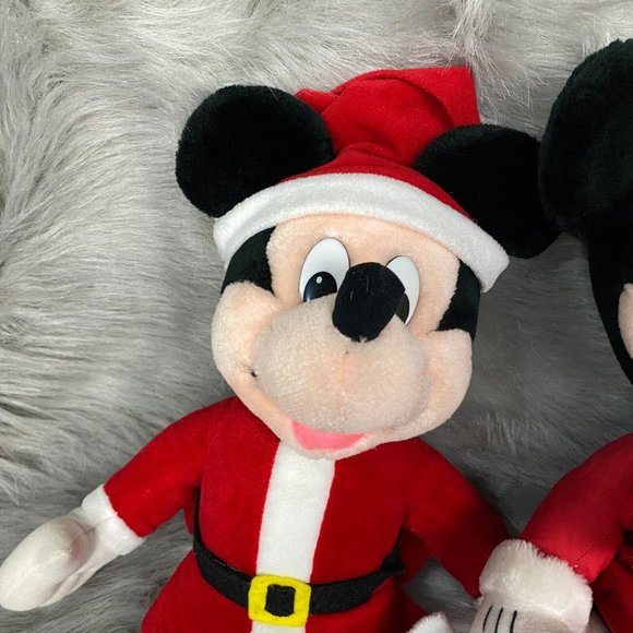 Vintage Mickey Mouse & Minnie Mouse Christmas Plush Set of 2 Applause 17" Tall - Picture 2 of 12